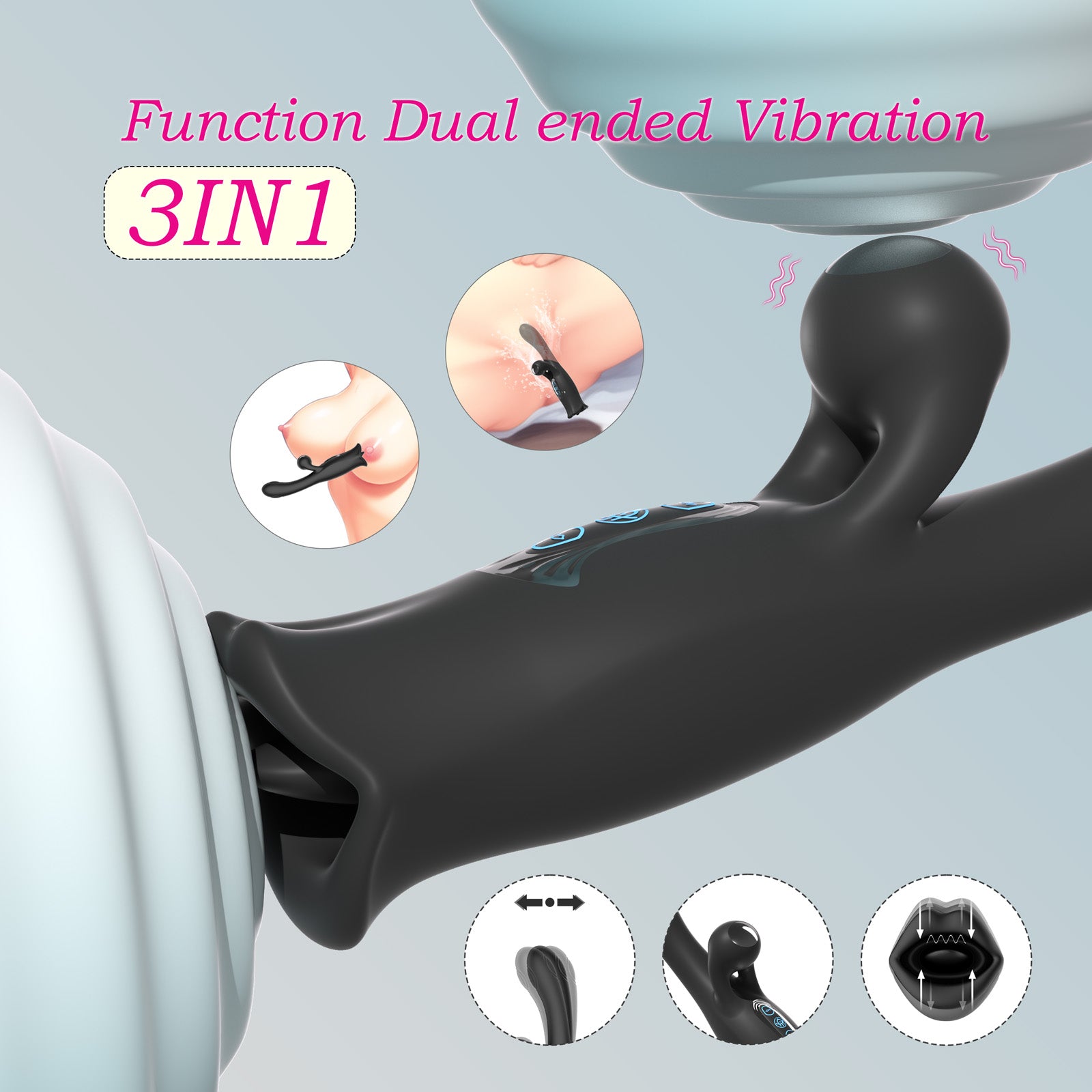 Blazing Passion 3in1 G-Spot Vibrator - Silicone Fire Stimulator