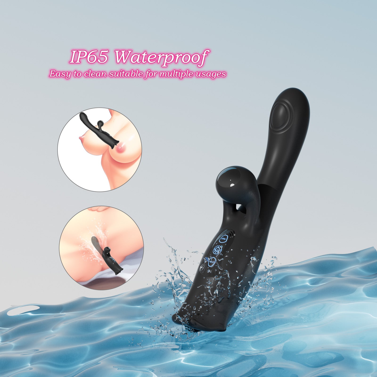 Blazing Passion 3in1 G-Spot Vibrator - Silicone Fire Stimulator
