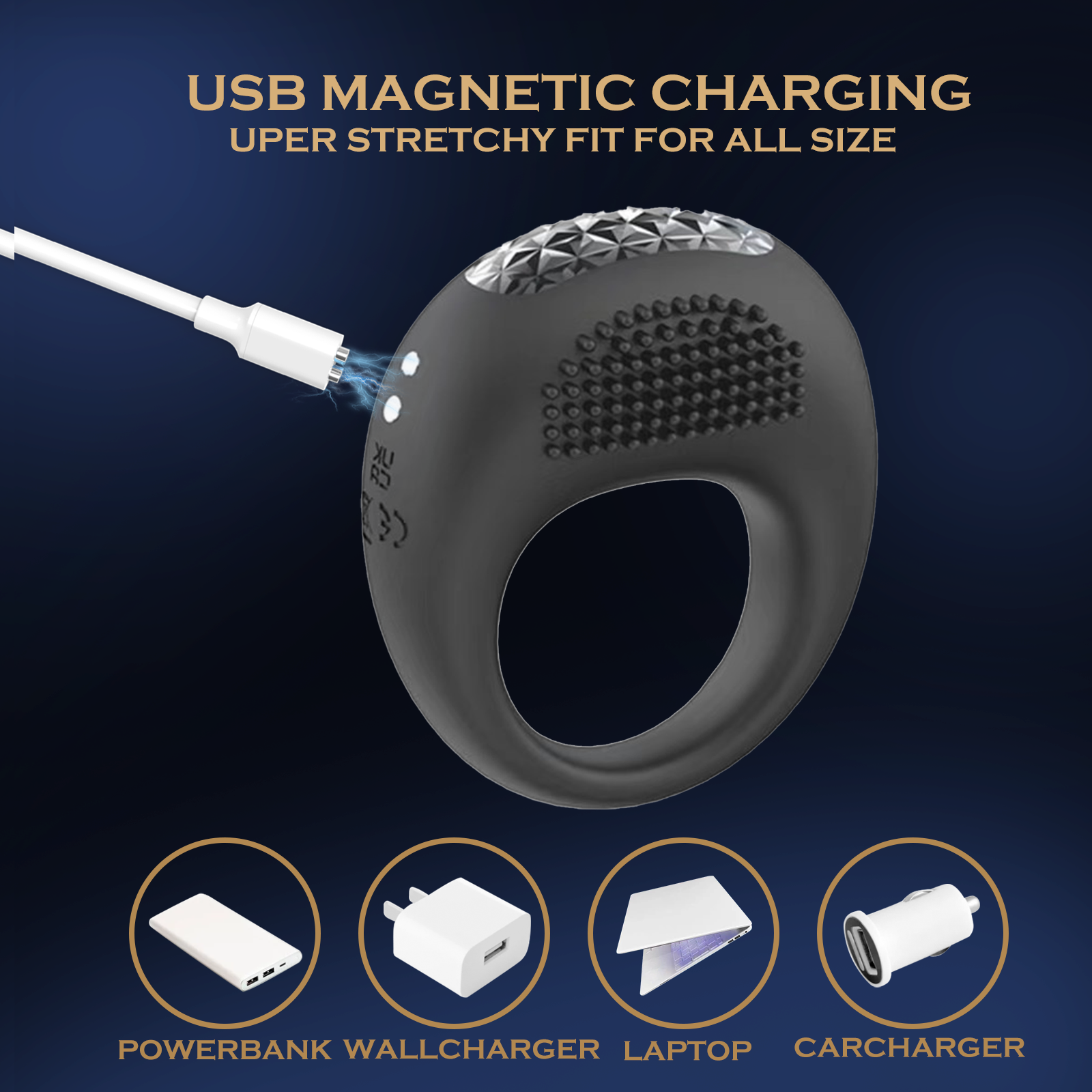 Premium Delay Ring for Men - Extended Pleasure   vibration  male ring