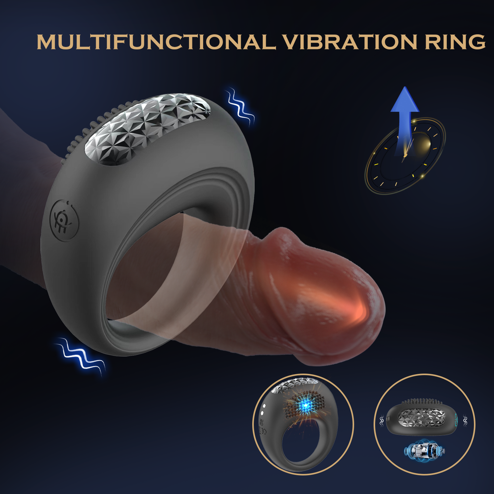 Premium Delay Ring for Men - Extended Pleasure   vibration  male ring