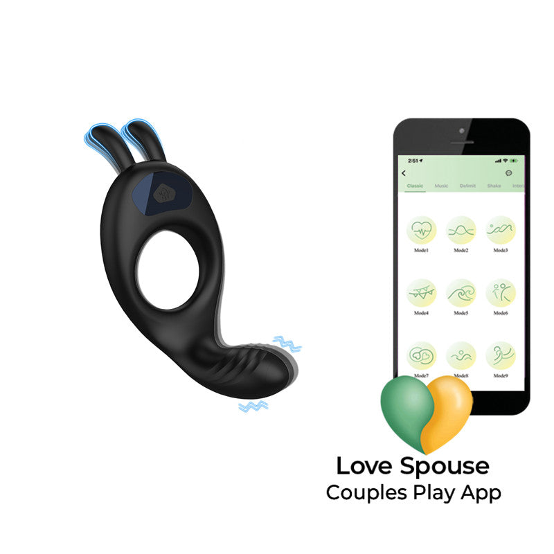 Intimate Vibration Ring - App Controlled Smart Ring for Couples, Waterproof