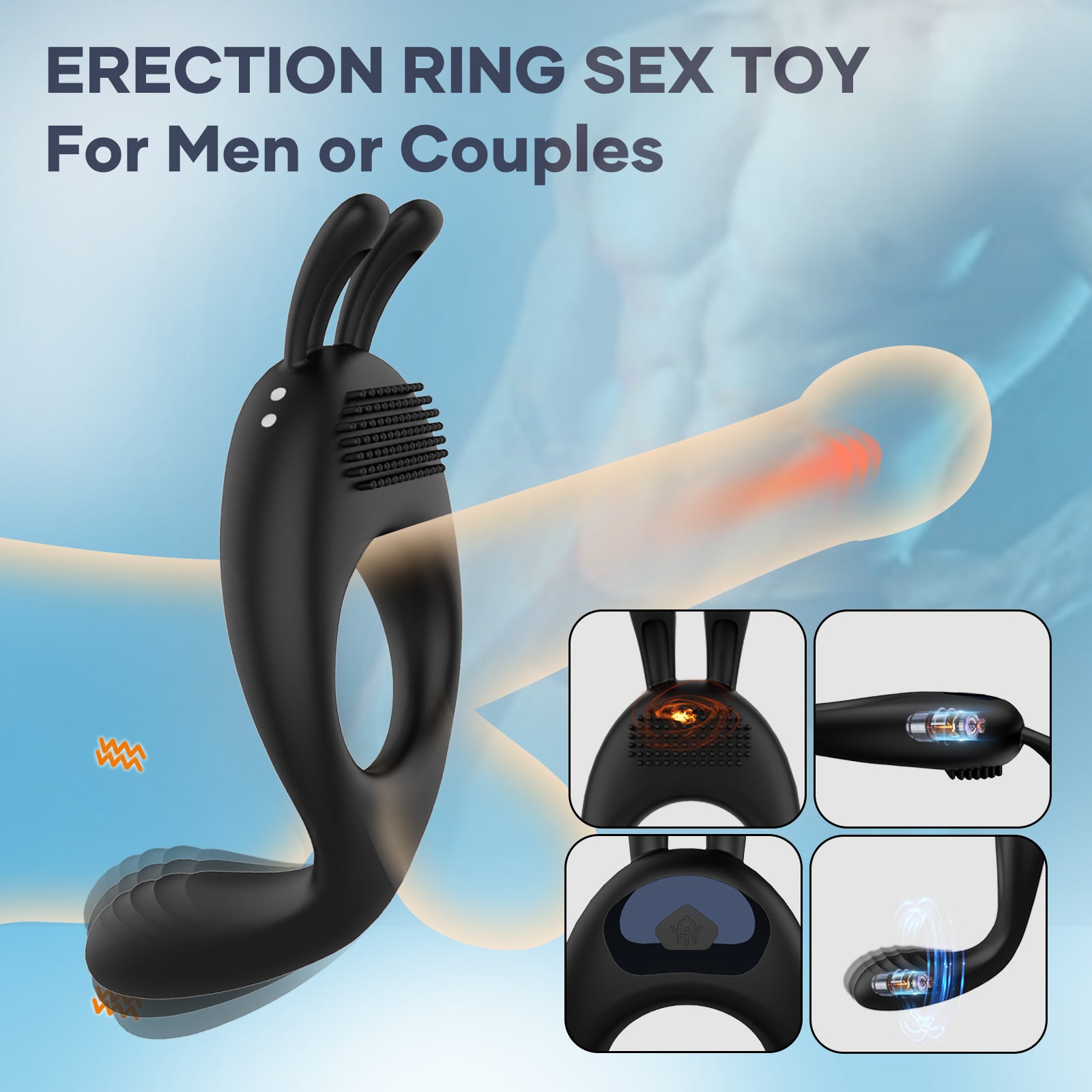 Intimate Vibration Ring - App Controlled Smart Ring for Couples, Waterproof