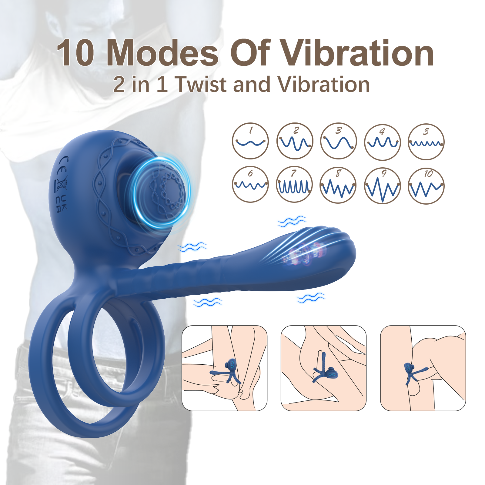 FlexiFire  Boost Performance & Pleasure 2-in-1 Vibrating Silicone Ring for Men