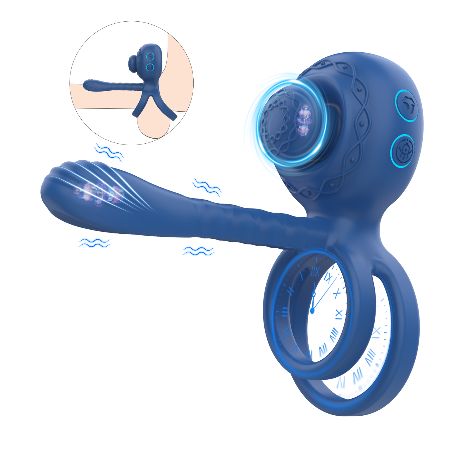 FlexiFire  Boost Performance & Pleasure 2-in-1 Vibrating Silicone Ring for Men