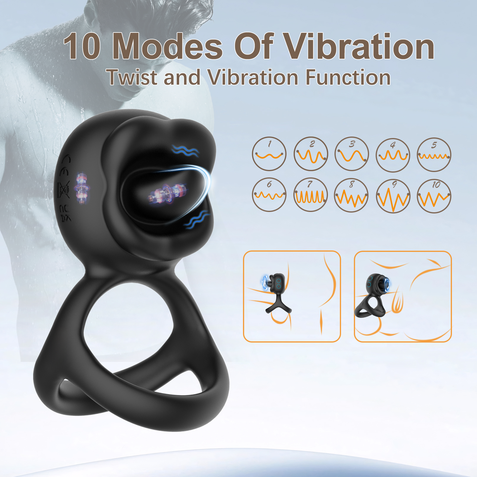 Smart Vibration Ring – Bendable Design for Couples’ Play flexible tongue licking cock ring