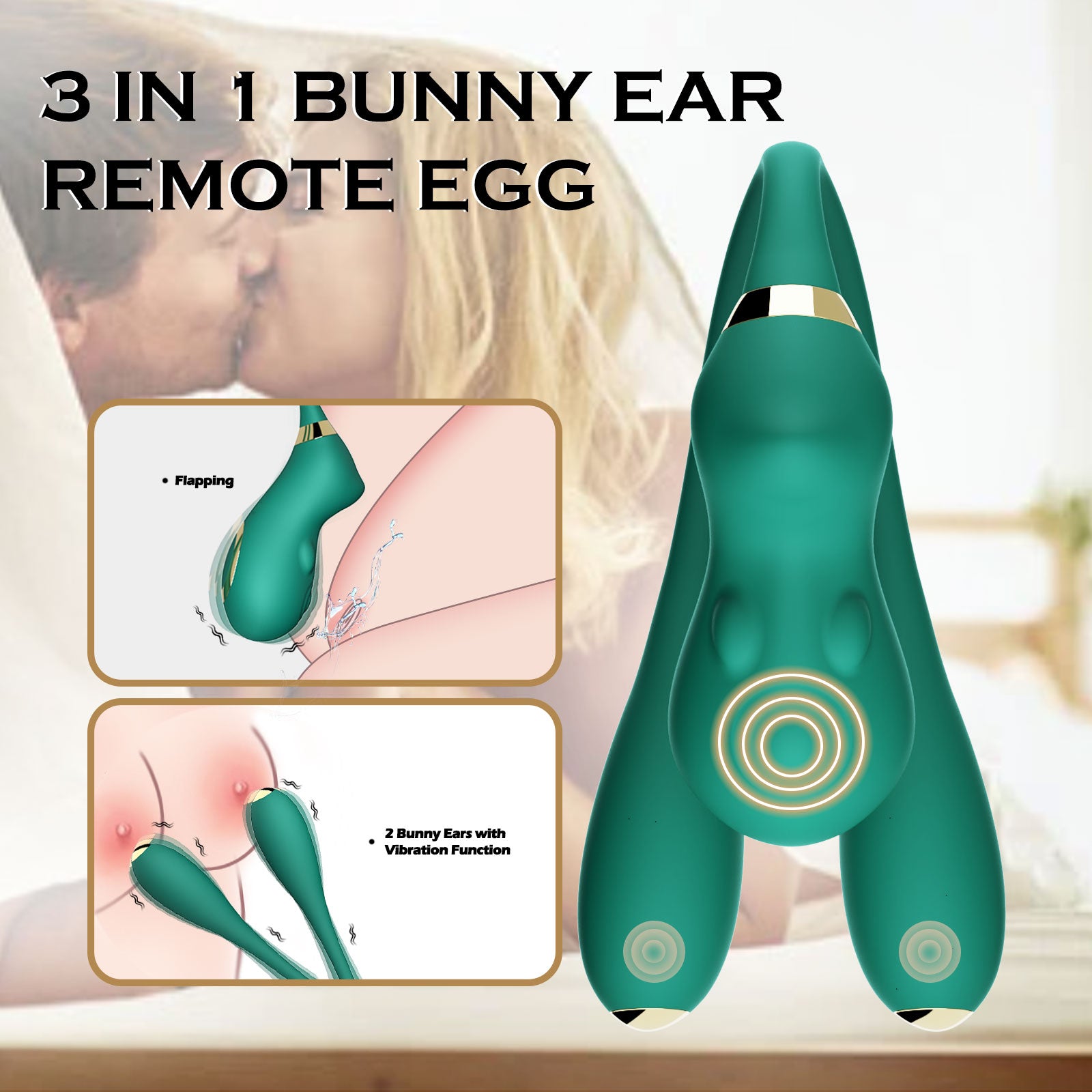 Trinity Pleasure: 3 Vibrations in 1 Elegant Design Rabbit Vibrator