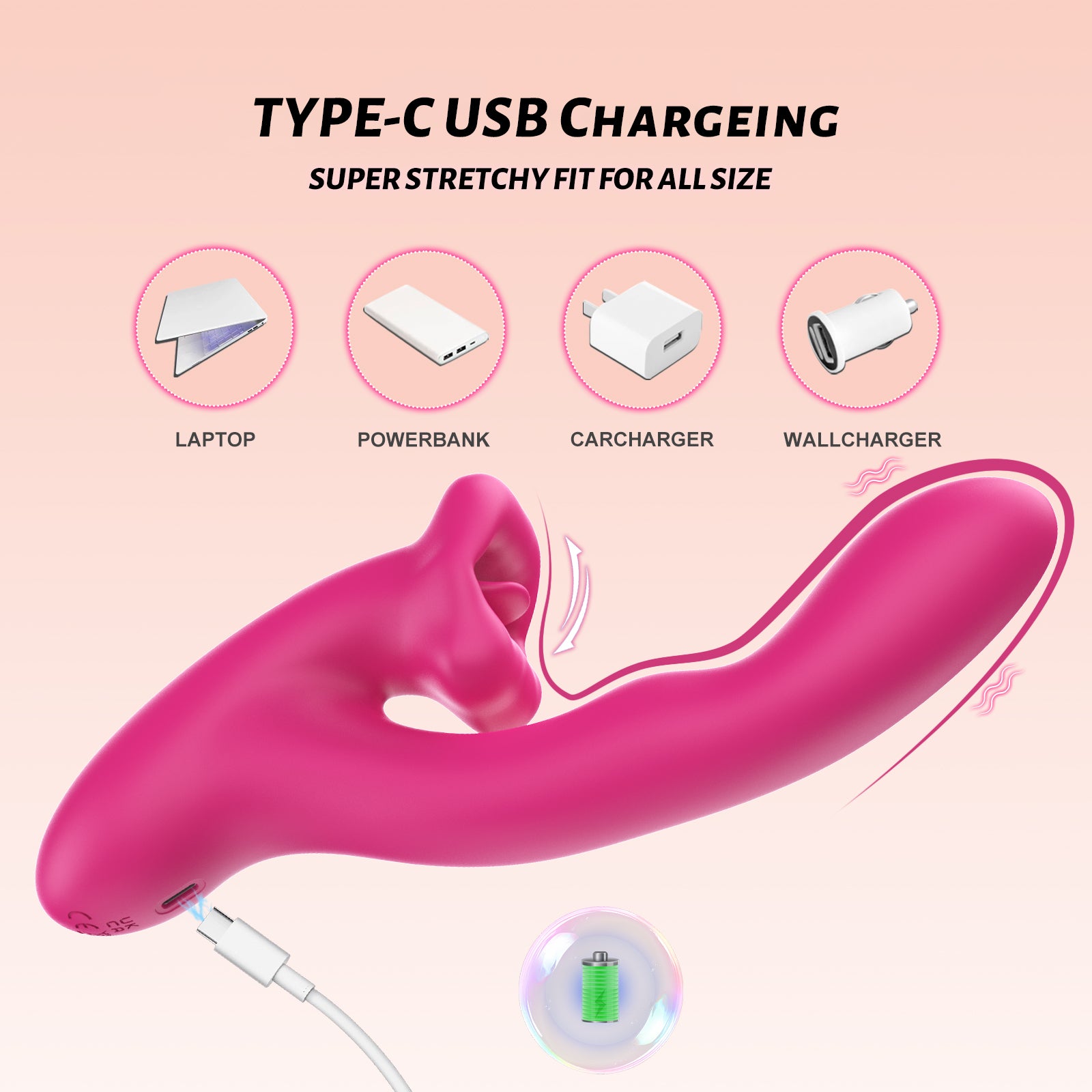 2in1 Tongue Licking Vibrator - Dual Stimulation Clit & G-Spot Massager