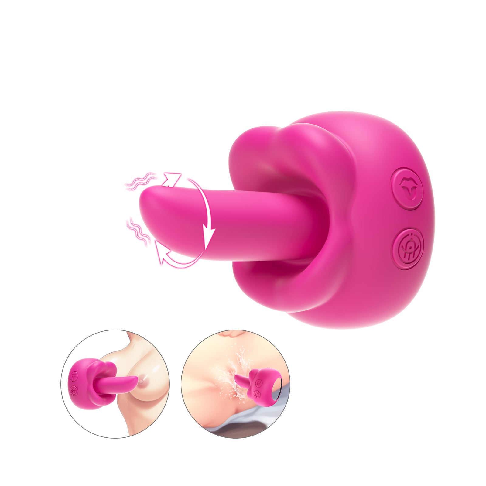 Silicone Licking Vibrator for Intense Orgasms 2in1 licking vibrator
