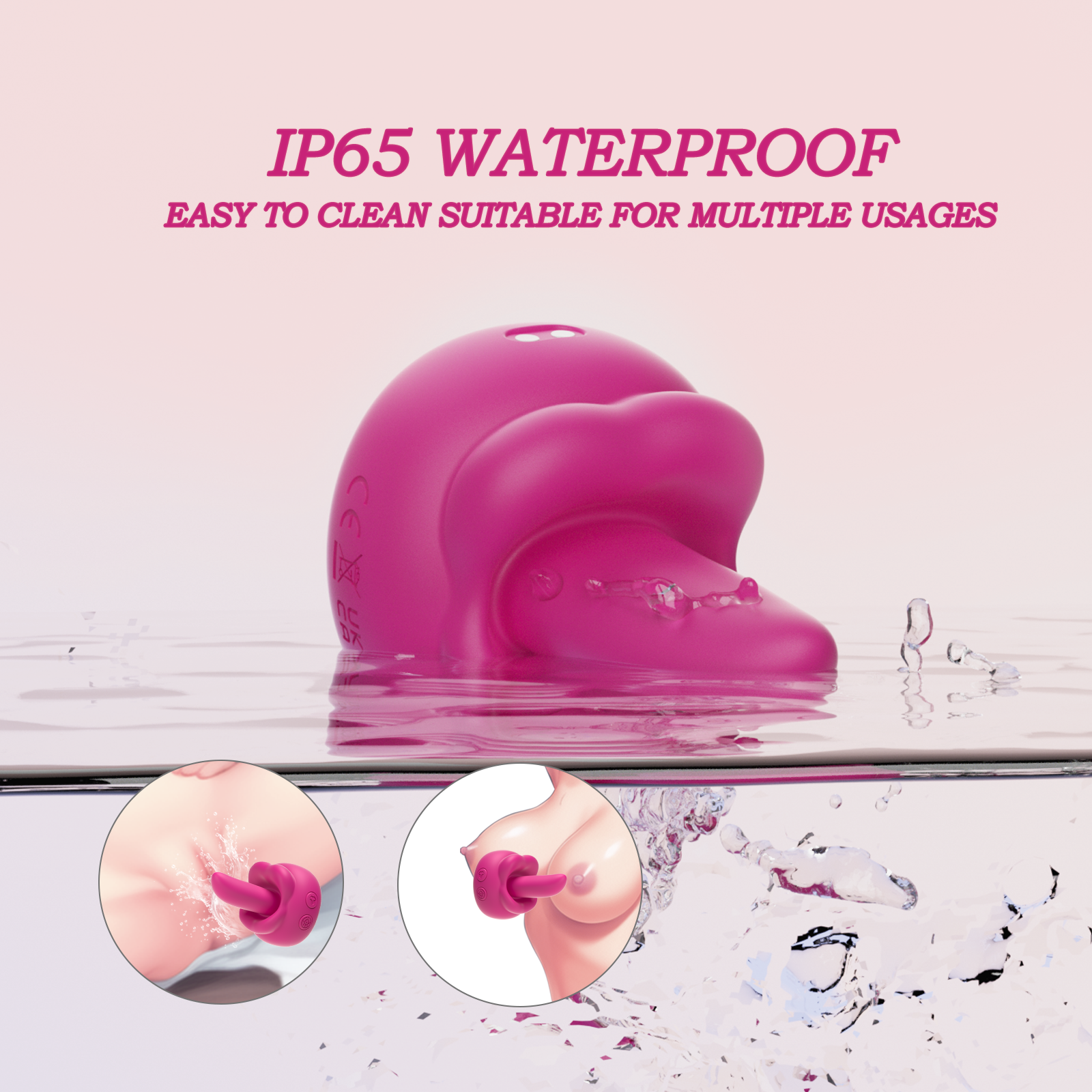 Silicone Licking Vibrator for Intense Orgasms 2in1 licking vibrator