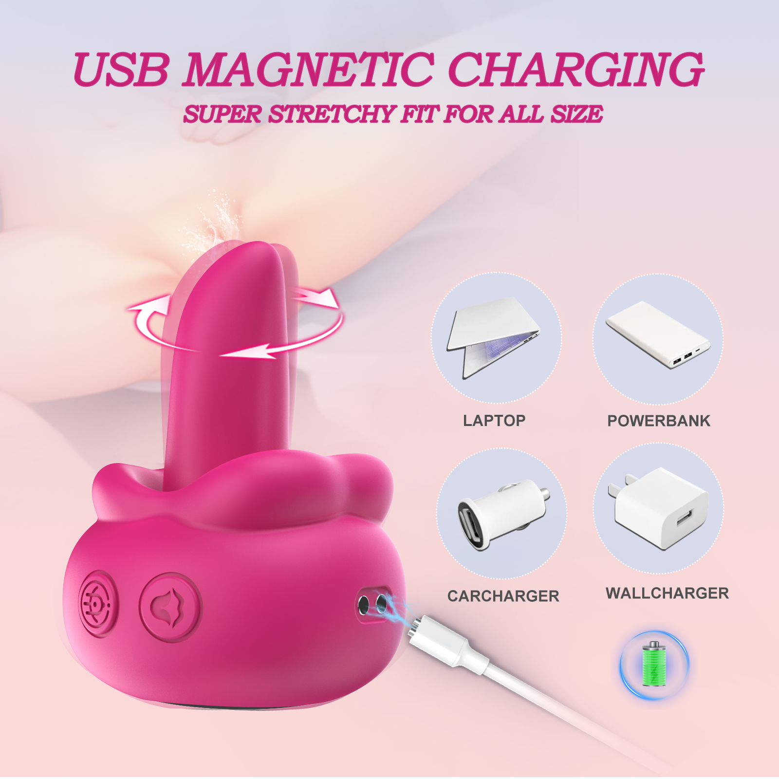 Silicone Licking Vibrator for Intense Orgasms 2in1 licking vibrator