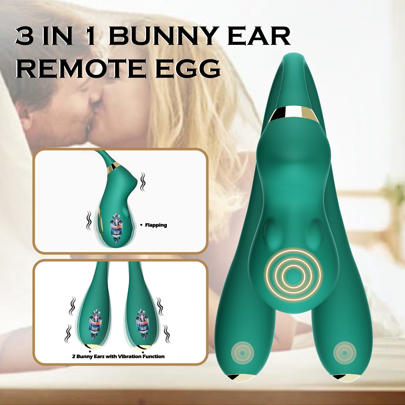 Trinity Pleasure: 3 Vibrations in 1 Elegant Design Rabbit Vibrator