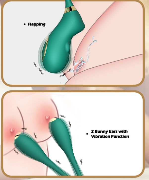 Trinity Pleasure: 3 Vibrations in 1 Elegant Design Rabbit Vibrator